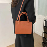 Crocodile Pattern Messenger Bag Large Capacity Crossbody Tote for Women