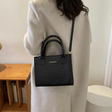 Crocodile Pattern Messenger Bag Large Capacity Crossbody Tote for Women
