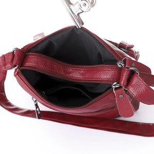 Flower Leather Handbag Shoulder Messenger Bag