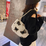 Leopard Print Plush Cross Body Bag for Women