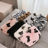 Leopard Print Plush Cross Body Bag for Women