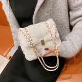 Winter Plush Shoulder Bags for Women Solid Crossbody Bag Warm Small Flap