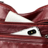 Women's Soft PU Leather Shoulder Bags Solid Large Capacity Crossbody Bag