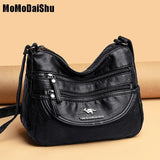 Women's Soft PU Leather Shoulder Bags Solid Large Capacity Crossbody Bag