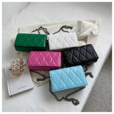 Women's PU Leather Chain Shoulder Bag Solid Messenger Female Bags