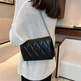 Women's PU Leather Chain Shoulder Bag Solid Messenger Female Bags