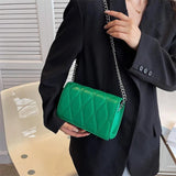 Women's PU Leather Chain Shoulder Bag Solid Messenger Female Bags