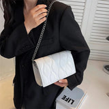 Women's PU Leather Chain Shoulder Bag Solid Messenger Female Bags