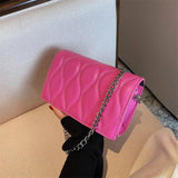 Women's PU Leather Chain Shoulder Bag Solid Messenger Female Bags