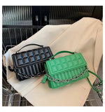 Chain Handbags for Women Striped Plaid Small Square Bag Women Shoulder Bags