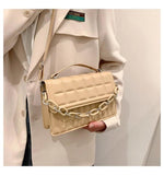 Chain Handbags for Women Striped Plaid Small Square Bag Women Shoulder Bags