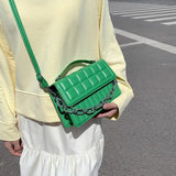 Chain Handbags for Women Striped Plaid Small Square Bag Women Shoulder Bags