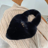 Heart Shape Women Soft Plush Hand Bag Faux Fur Tote Bags