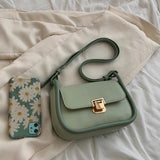 Spring Underarm Shoulder Bags Women Contrast PU Leather Flap Handbag Clutch