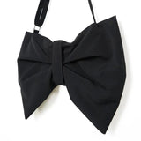 Vintage Canvas Shoulder Bag Large Capacity Zipper Messenger Tote with Bowknot