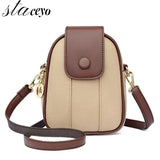 High Leather Ladies Shoulder Bags Panelled Mini Women Messenger Bags