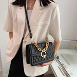 Small Shoulder Bag Chain Crossbody Plaid Pu Leather Women's Bag