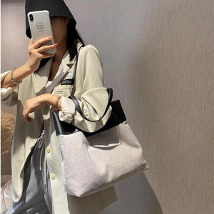 Canvas Patchwork Vintage Shoulder Bags High-Capacity Shopping Sac