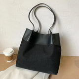 Canvas Patchwork Vintage Shoulder Bags High-Capacity Shopping Sac