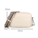 Wide Strap Crossbody Bag Solid Classic Handbag Square Shoulder Sling