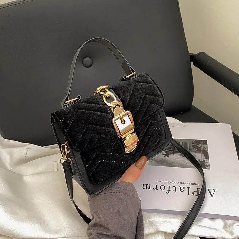 Soft PU Shoulder Bag Small Square Messenger Chain Crossbody