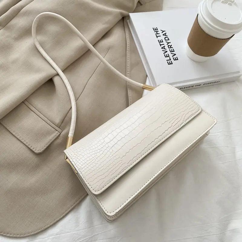 Retro PU Leather Handbag Top Handle Tote Underarm Vintage Bag Clutch Purse
