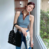 Bohemian Summer Handbag Women Cotton Crochet Tote Bag