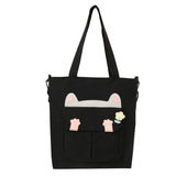Large Capacity Tote Bags Canvas Shoulder Bags Girls Student School Book Bag