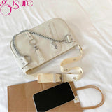 Casual Women Underarm Shoulder Bags Chain PU Leather Small Handbags