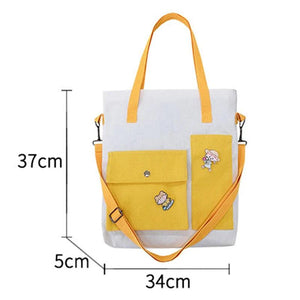 Large Canvas Shoulder Bag Women Vintage Tote Handbag