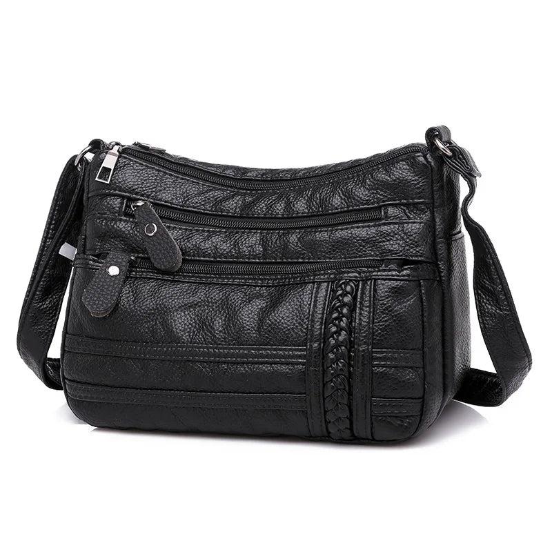 Winter Leather Shoulder Messenger Bag Crossbody Lady Handbag Mommy Bag