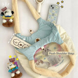 Soft Puppy Print Hand Bag Plush Shoulder Bag