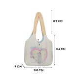 Soft Puppy Print Hand Bag Plush Shoulder Bag