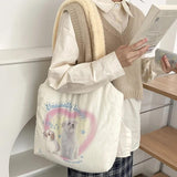 Soft Puppy Print Hand Bag Plush Shoulder Bag