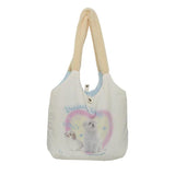 Soft Puppy Print Hand Bag Plush Shoulder Bag