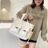 Nylon Women Tote Bag Large Capacity Shoulder Bag Multifunction Bookbag