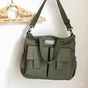 Nylon Women Tote Bag Large Capacity Shoulder Bag Multifunction Bookbag