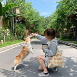 Corduroy Shoulder Bag Reusable Tote Handbag for Women