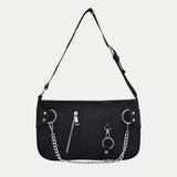 Waterproof Nylon Shoulder Bag for Women with Chains