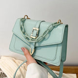 Women Chain Flap Square Bags PU Leather Shoulder Messenger Bags