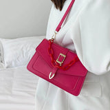 Women Chain Flap Square Bags PU Leather Shoulder Messenger Bags