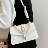Women Chain Flap Square Bags PU Leather Shoulder Messenger Bags