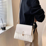 Handwoven Straw Shoulder Bag Beach Lock Rattan Messenger Bag