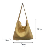 Corduroy Hobo Tote Bag for Women Casual Crossbody Shoulder Bag