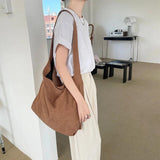 Corduroy Hobo Tote Bag for Women Casual Crossbody Shoulder Bag