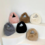 Retro Plush Bag Autumn Winter Women's Handbag Tote