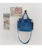Denim Cloth Women Little Shoulder Bag Girl Light Canvas Fabric Handbag