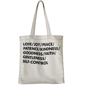 Canvas Shoulder Bag Large Capacity Tote Bag Handbag Letter Printing