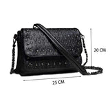 Punk Style Women Crossbody Bag Leather Small Skull Shoulder Bag