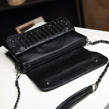 Punk Style Women Crossbody Bag Leather Small Skull Shoulder Bag